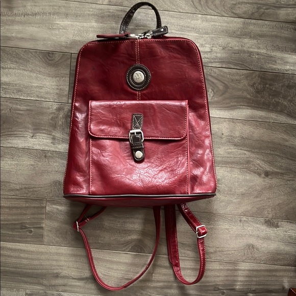 Mouflon Red Leather Mini Backpack - Picture 2 of 16
